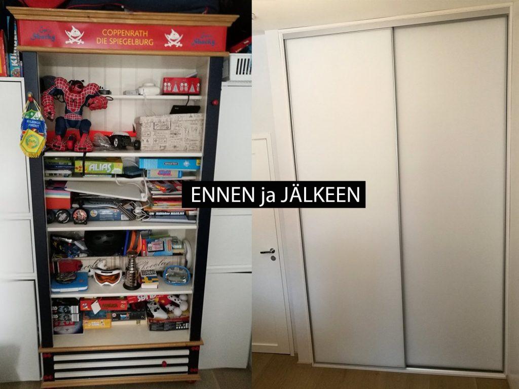 Liukuovikaapit, ennen ja jälkeen, liukuovitehdas